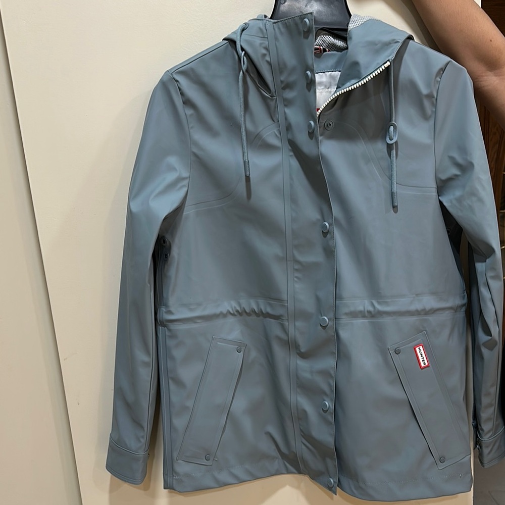 Hunter Gray Hooded Rain Jacket